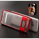 Wholesale Samsung Galaxy S8 Plus Clear Armor Bumper Kickstand Case (Red)